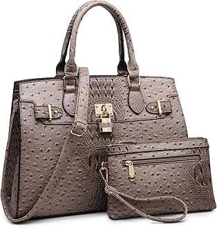 Dasein Women Handbags and Purses Ladies Shoulder Bag Top Handle Satchel Tote Work Bag with Matching Clutch