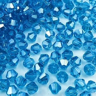 600pcs Bicone Crystal Beads 3mm Crystal Glass Faceted Beads for Necklace Bracelet Earrings DIY Jewelry Crafts Making Supplies(Deep Lake Blue AB)