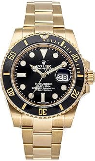 Rolex Submariner Black Dial 18K Yellow Gold Oyster Bracelet Automatic Men's Watch 116618BKSO