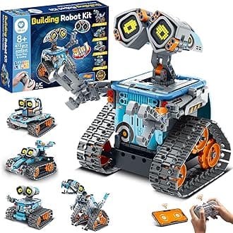 5-in-1 STEM Robot Building Toys for Boys, Remote & App Controlled Robotic Programmable Educational Technic Set, Christmas Birthday Gifts for Boys Girls Kids Aged 8 9 10 11 12+ (435 Pcs)