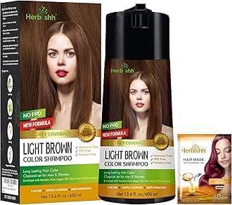 Hair Color Shampoo For Gray Hair – Enriched Color Shampoo Hair Dye Formula – Hair Dye Shampoo And Conditioner – Long Lasting & Diy (Light Brown)
