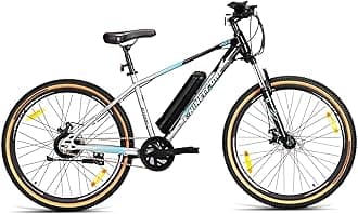 NINETY ONE Wolverine X | Electric Cycle | 7.8Ah Battery | 27.5T | 91 Tuf Shox Front Suspension | 250 Watt IP65 BLDC Motor | 85% pre-Assembled | 2 Years Battery Warranty | Black Silver