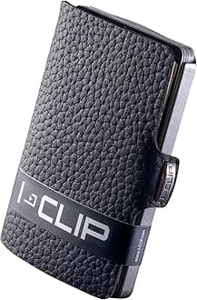 Pure Black with Silver Frame - Sleek Slim Mini Wallet with Moneyclip