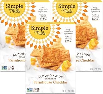 Almond Flour Crackers, Farmhouse Cheddar, 4.25 oz, 3 count