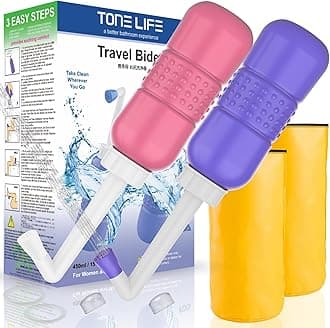TONELIFE Portable Bidet for Toilet - Handheld Bidet Sprayer -450ml 15oz Travel Bidet - Childbirth Postpartum Bottle - with Storage Bag, Soft Material