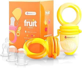 NatureBond Baby Food and Fruit Nibbler Pacifier Teether, Infant Teething Toy Teether. Includes Additional Silicone Sacs