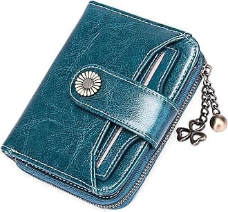 Wallets for Women Genuine Leather Small Double Compact Ladies Wallet with RFID Cover