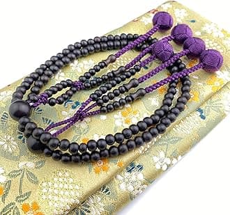 beirunde Black Wood Beads Japanese SGI Soka Gakkai Juzu Nichiren Buddhism Prayer Beads