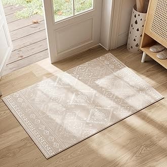 SONGMICS HOME Area Rug, 2x3 ft Rug for Bedroom, Non-Slip Carpet, Home Decor, for Living Room, Machine Washable, Boho Style, Cappuccino Beige UTAR024K01V1