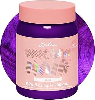 Lime Crime Unicorn Hair Dye, Genie - Deep Violet-Purple Fantasy Hair Color - Full-Coverage, Ultra-Conditioning, Semi-Permanent, Damage-Free Formula - Vegan - 6.76 fl. oz.