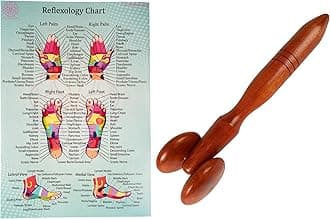 Massage toolsets with Chart for Professionals Foot Hand Massage Wooden Stick Reflexology (English, Set H)