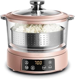 Cooking with color 8-cup multifunctional smart glass rice cooker, with automatic lifting basket, low starch cooking, hot pot and steam, 700W adjustable power, function