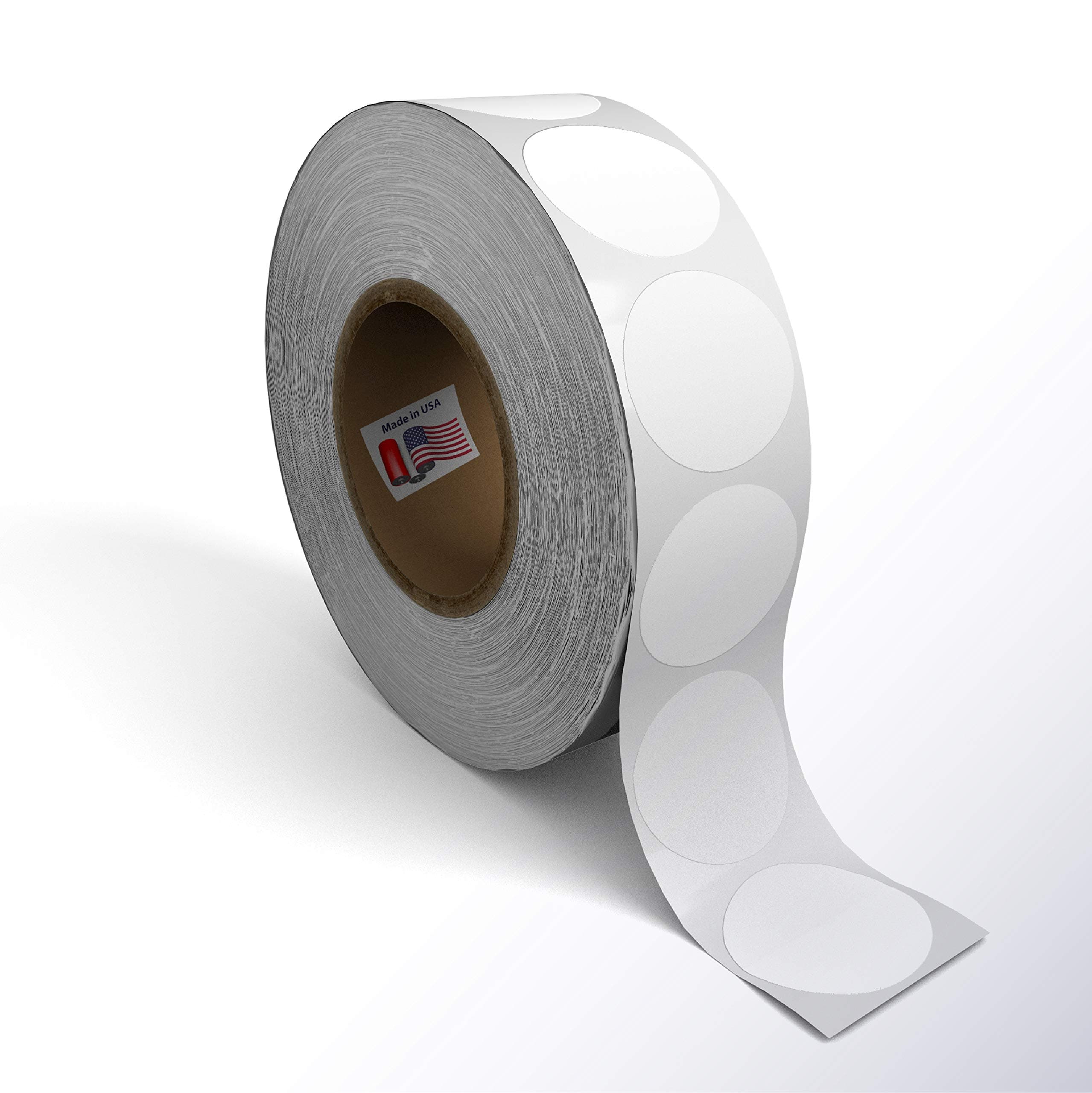 Kenco Color Coding Circle Dot Sticker Labels on a roll (White, 1 INCH 1000 Stickers)