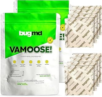 BugMD Vamoose Rodent Repellent Pouches (2 Pack, 8 Pouches) Plant-Powered Rat Repellent