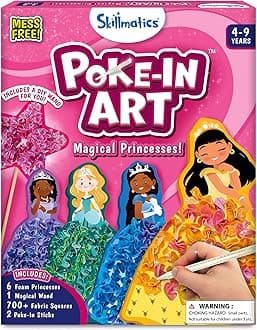 Skillmatics Poke-in Art - Magical Princesses, Mess-Free Fun for Kids, DIY Sewing Craft Kits, Creative Activity, Gifts for Girls & Boys Ages 4, 5, 6, 7, 8, 9