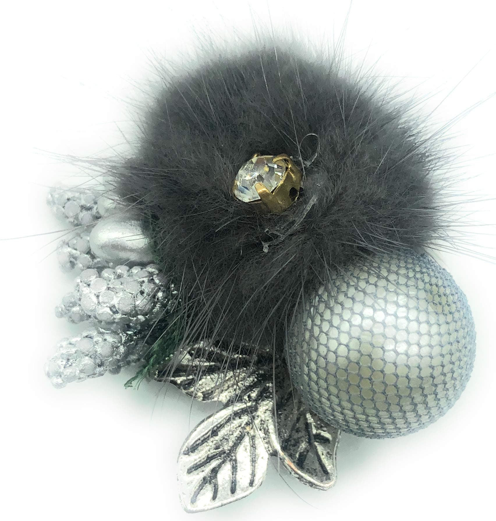 L A C E S T Y L E S, LS 9 mtr Soft Fur Flower with ZERKAN Stone for Packing, Dresses, Sarees, Lehenga, Suits, Bags, Decorations, Borders, Crafts and Home Décor(Pack of 3) (Grey)