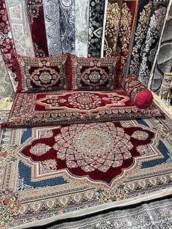 Arabic/Turkish/Afghani Floor Seating Sofa Couch,Floor Cushions,Arab Majlis sofa (Red1)
