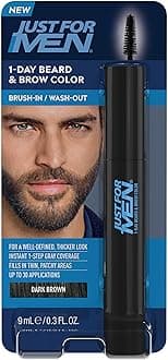 1-Day Beard & Brow Color, Temporary Color for Beard and Eyebrows, For a Fuller, Well-Defined Look, Up to 30 Applications, Dark Brown