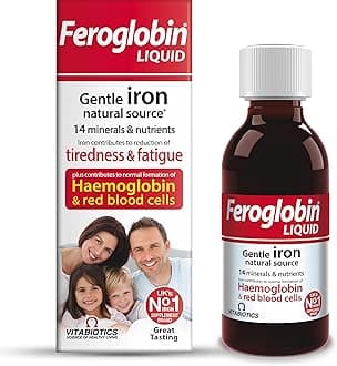 Feroglobin Vitabiotics Gentle Iron and Nutrient Liquid, Reduce Tiredness & Fatigue Maintain Health, 200 ml