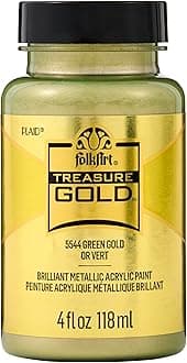 Treasure Brilliant Metallic Paint, 4 oz, Green Gold