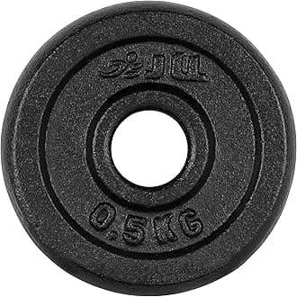 JLL® Cast Iron Weight Plates - available in pairs from 0.5kg, 1.25kg 2.5kg, 5kg, 7.5kg, 10kg, 15kg to 20kg. Suitable for all standard 1” barbells and dumbbells. Ideal for home and commercial gyms