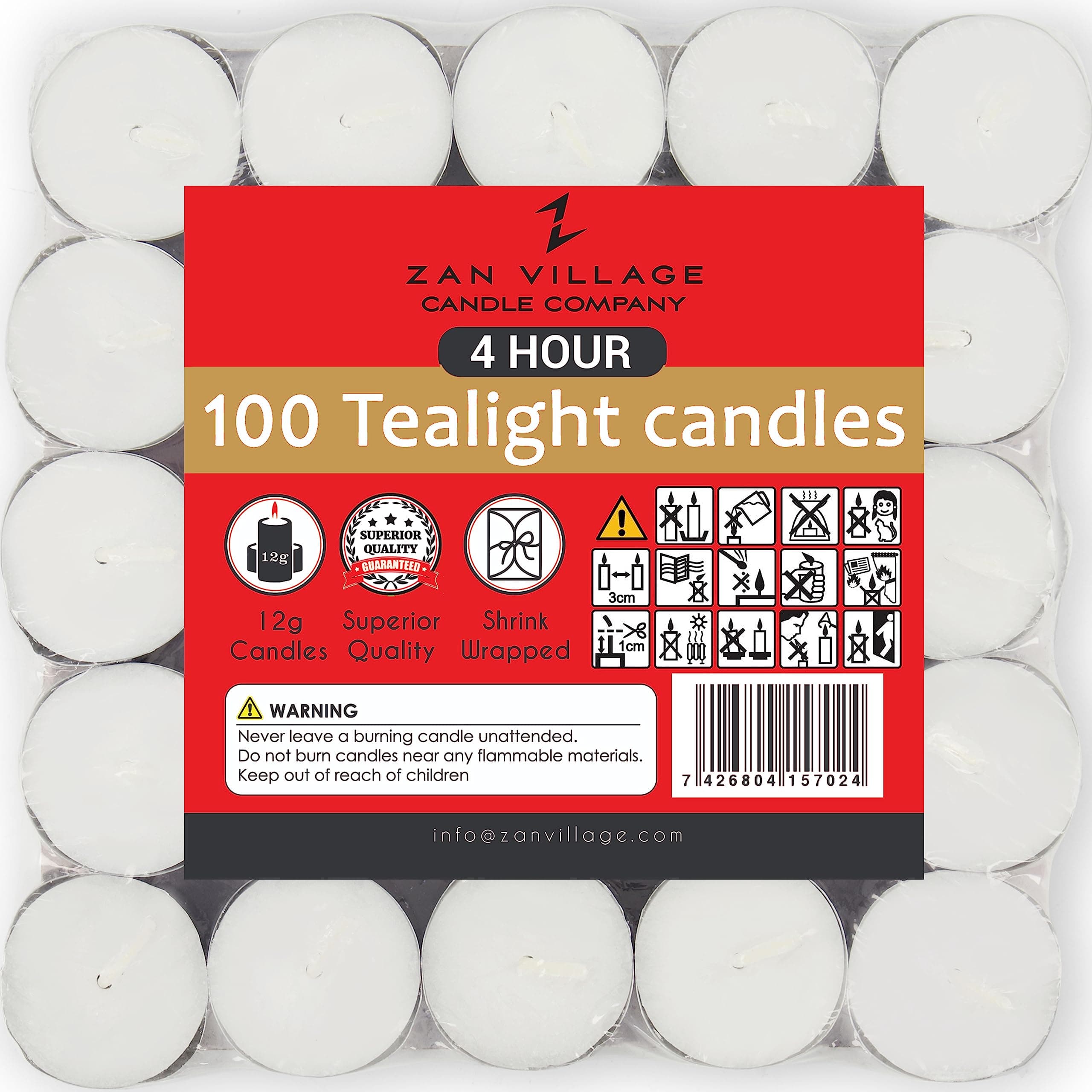 4 Hour Tealights 100 Pack