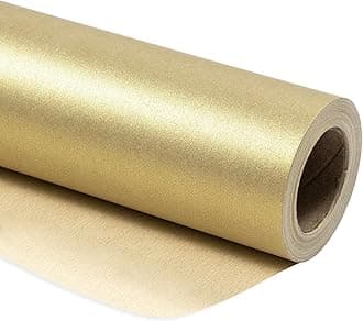 WRAPAHOLIC Gold Matte Gift Wrapping Paper,Solid Color Jumbo Pearl Glossy Wrapping Paper Roll - Perfect for Baby Shower, Wedding,Valentine's Day,Cristamas,Party-30in x 32.8ft Roll