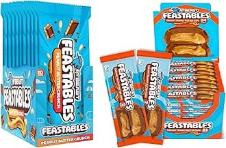MrBeast Feastables Peanut Butter Lover Combo Pack, King Size Crunch Bars & Peanut Butter Cups, 34 Count, Chocolate Candy Assortment, Fairtrade Cocoa