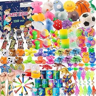 120 PCS Party Favor Goodie Bags Stuffers for Kids, Prize Box Toys for Kids Classroom Rewards Bulk, Fidget Toys Pinata Filler, Treasure Chest for Carnival Prizes, Birthday Gifts, Valentines Day Gifts