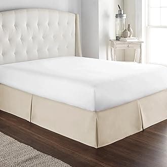 HC Collection Bed Skirt King Size, Soft Microfiber Box Spring Cover, 14" Inch Drop King Bed Skirt, Wrinkle & Fade Resistent - Cream