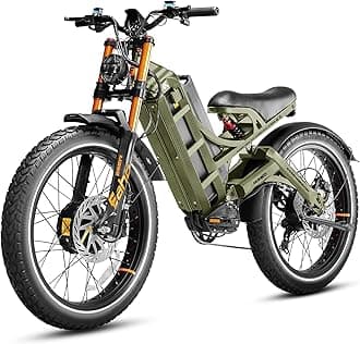 eAhora Romeo Pro Ⅲ Peak 5600W Electric Bike for Adults 50Mph, 60V 80Ah Battery up to 250 Miles,Long Range Dual Motors Ebike,26"*4.0 Fat Tire Full Suspension Mountain E-Bike for Men,UL 2849