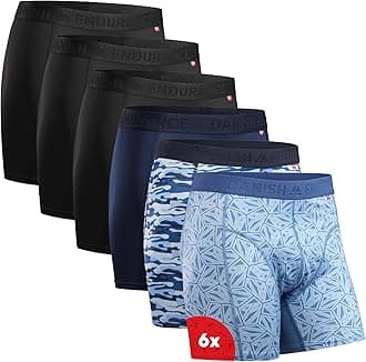 6 Pack Sports Boxer Briefs, Dry Fit, Pouch Support for Men