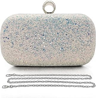PahajimClutch Bags for Women Glitter Evening Bag Sparkly Handbags Rhinestone Bridal Clutch Ladies Sequin Chain Crossbody Bag for Wedding, Party, Date, Prom