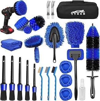 26Pcs Car Detailing Brush Set, Car Detailing Kit, Car Detailing Brushes, Car Cleaning Kit, Car Windshield Cleaning Tool, Professional Car Care kit - Car Wash Brush kit for Interior Exterior Wheels