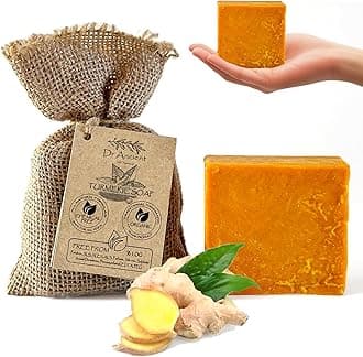 Turmeric Soap Bar, Organic Soap Bars Handcrafted the Traditional Way, Natural Chemical-Free, Vegan, Used for Face Wash, Body Wash, and Hand Cleansing, Nourishing & Daily Skincare Routine