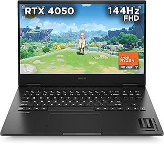 Omen Gaming Laptop 16-xd0001sa | AMD Ryzen 7-7840HS Processor | 16GB RAM | 512 GB SSD | NVIDIA GeForce RTX 4050 Laptop GPU | 16 inch FHD 16:9 Display | 144Hz | Microsoft Windows 11 | Black