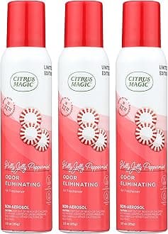 Citrus Magic Holiday Odor Eliminating Air Freshener Spray, Holly Jolly Peppermint, 3-Ounce, Pack of 3