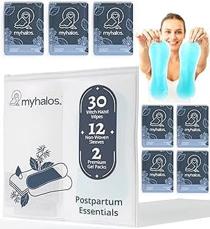 44pcs Perineal Ice Packs For Postpartum & 30 Witch Hazel Wipes For Hemorrhoids, Soothing Witch Hazel Pads Postpartum Ice Pack, Perineal Cold Pads Postpartum