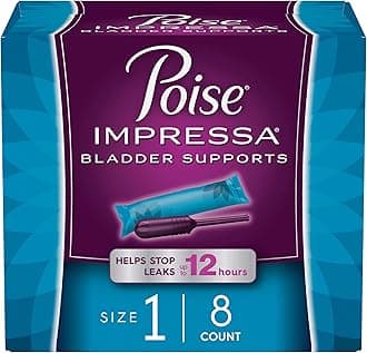Poise Impressa Incontinence Bladder Support for Women, Bladder Control, Size 1, Pack of 8 (Packaging May Vary)