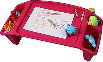 Basicwise Kids Lap Desk Tray, Portable Activity Table, Pink, Set of 12
