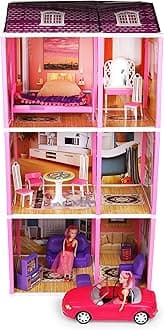 Toyzone Super Star Giant Three Storey Doll House - Role Play Set With Furniture | Play Set for Kids Age 3+