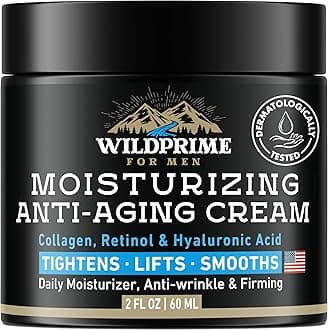 - Men's Face Moisturizer Cream - Anti Aging & Wrinkle - Men's Shave Lotion - Made in USA - Collagen, Hyaluronic Acid, Vitamins E & A, Avocado Oil - Age Facial Skin Care, Day & Night Moisturizing, 2 oz