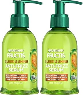- Fructis Sleek & Shine Anti-Frizz Serum for Frizzy, Dry Hair, Argan Oil, 5.1 Fl Oz, 2 Count (Packaging May Vary)