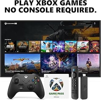 Fire TV Stick 4K + Xbox Carbon Black Controller + 1 Month Game Pass Ultimate