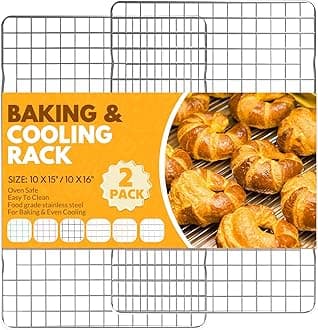 2 PCS Cooling Racks for Cooking and Baking, 15x10 Inches Stainless Steel Cooling Rack, Sheet Pan with Wire Rack for Baking Sheet, Bacon Rack Oven Safe Fits Jelly Roll Sheet Pan