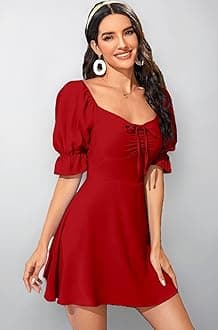 Women's & Girls' Black Solid Ruched Detail A-line Mini Dress