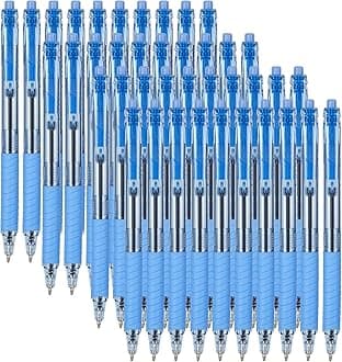 40 Pack Bulk Pens Ballpoint, Smooth Writing Black Ink pens, Retractable Ballpoint Pen with Soft Grip, Medium Point 1.0mm Pens for Journaling, Office Supplies for Nurse,Server, Note Taking