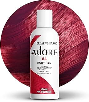 Semi Permanent Hair Color (064 Ruby Red) | Vegan & Cruelty-Free Red Hair Dye | No Ammonia, No Peroxide, No Alcohol | 4 Fl Oz