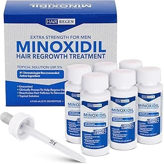 Hair-Regen Advanced 5% Minoxidil For Men Hair Regrowth Treatment for Thinning Hair - Hair Loss for Men - 6 Month Supply, Minoxidil Topical Solution So Thicker Fuller Hair Keeps Growing Amazing Results