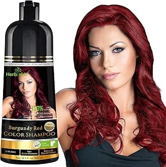 Hair Color Shampoo for Gray Hair–Natural Hair Dye Shampoo–Colors Hair in Minutes–Long lasting colour–500 ML–3-In-1 Hair Color–Ammonia-Free (Burgundy)
